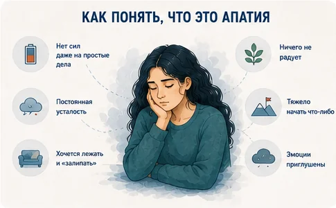 Как понять, что это апатия: нет сил на простые дела, ничего не радует, постоянная усталость, эмоции приглушены