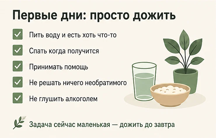 Что делать в первые дни после смерти близкого: пить воду и есть, спать, принимать помощь, не решать необратимого