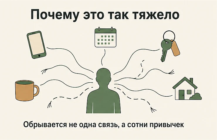 Почему смерть близкого бьёт так сильно: обрываются сотни повседневных связей и привычек
