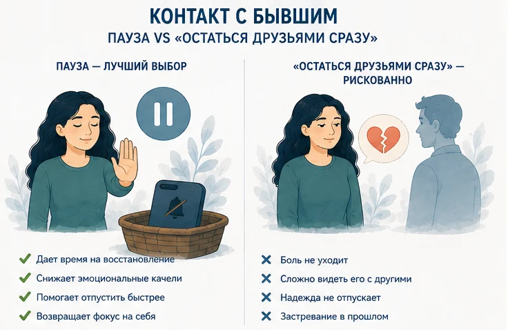 Контакт с бывшим: пауза в общении против «остаться друзьями сразу» после расставания