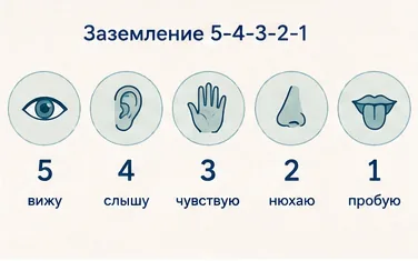 Техника заземления 5-4-3-2-1 при навязчивых мыслях