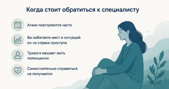 Когда стоит обратиться к специалисту при панических атаках