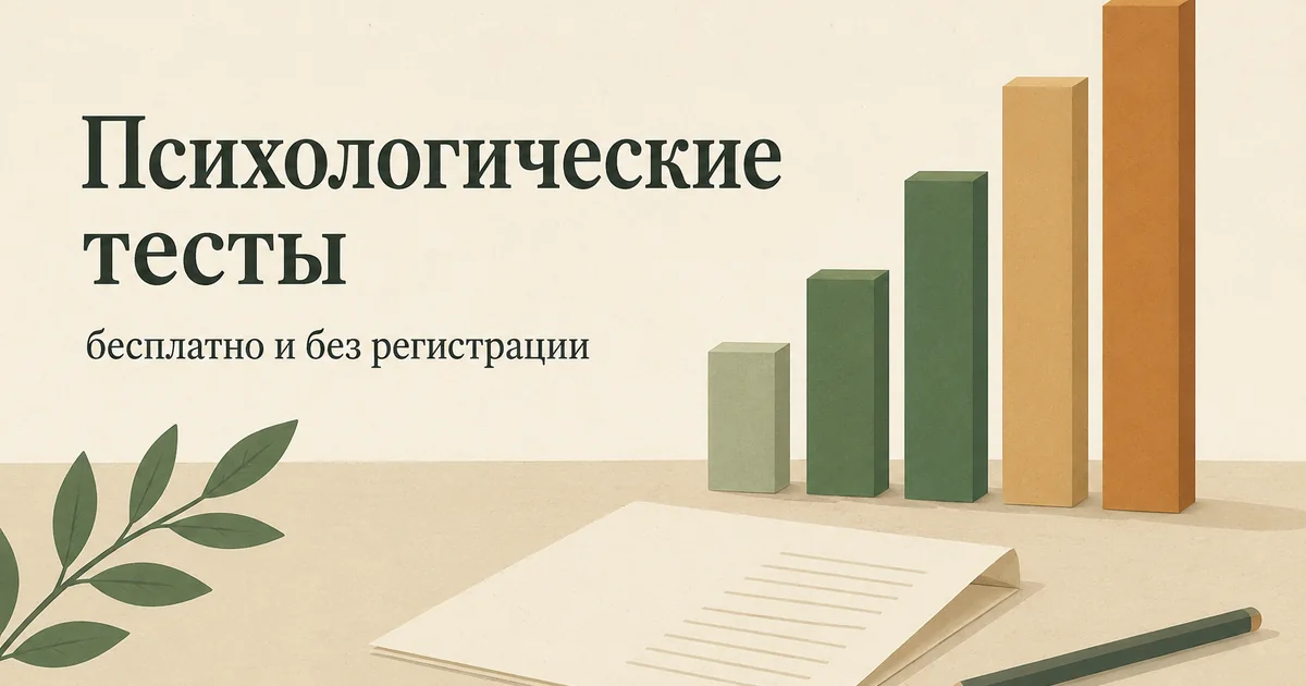 Психологические тесты онлайн: диаграмма из пяти столбиков, лист бумаги и карандаш