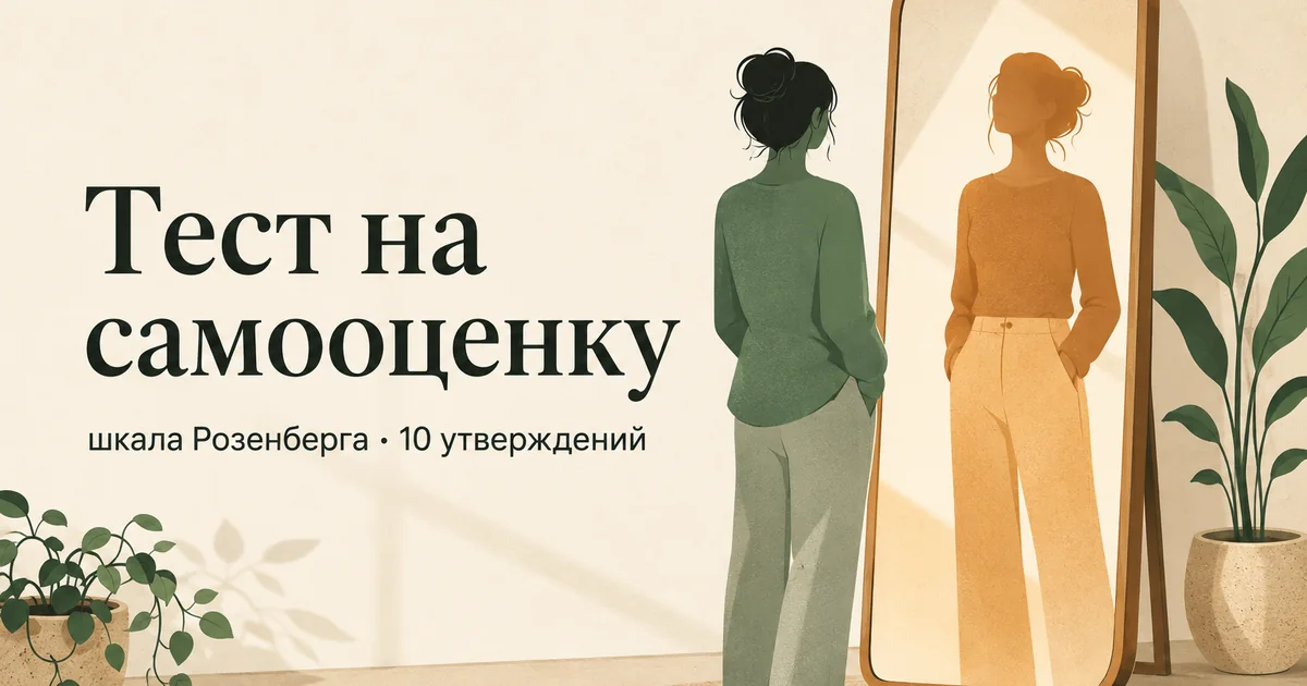 Тест на самооценку по шкале Розенберга: фигура перед зеркалом